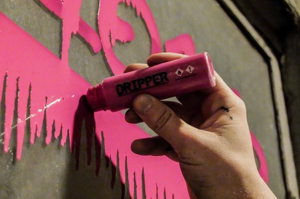 Artist using Dope Dripper Mop Marker