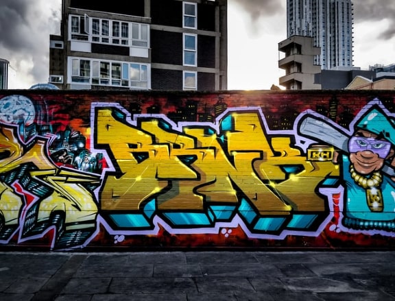 Full colour piece by Bronk in London