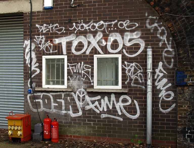 Various graffiti tags in London
