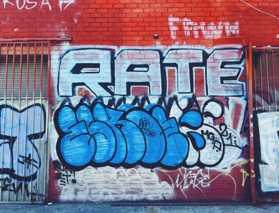 Throw-up graffiti by Eskoe in Los Angeles