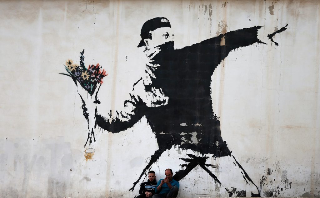 Love is in the Air by Banksy
