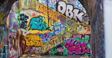 graffiti in stairwell shoreditch london