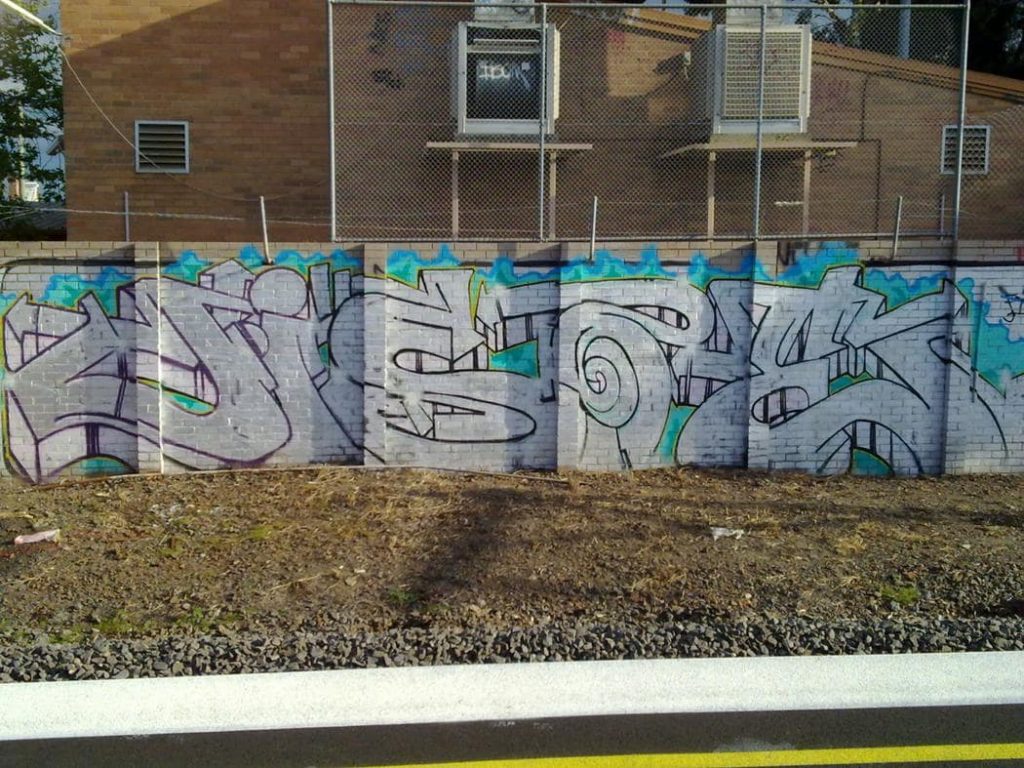 Jisoe trackside graffiti in Melbourne