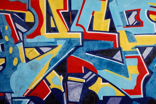 close up of straight letter graffiti in melrose los angeles