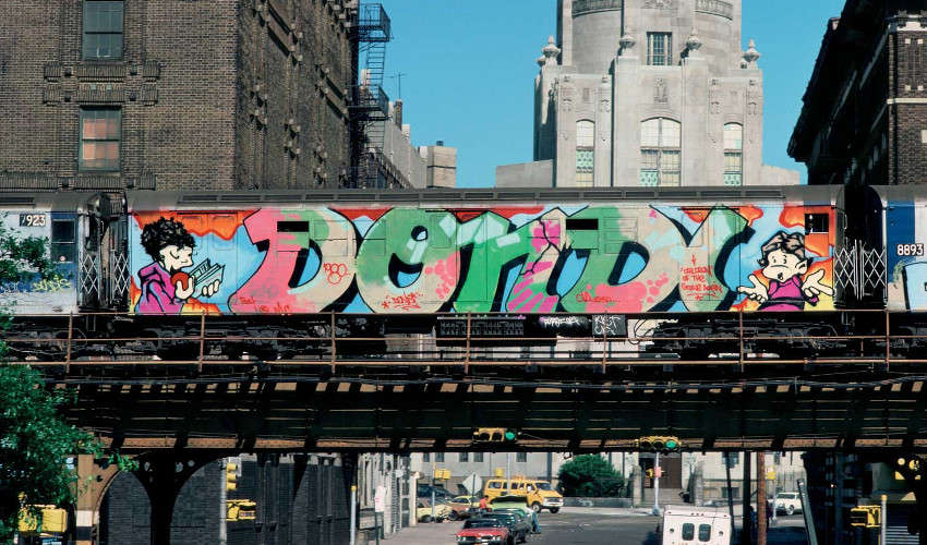 graffiti by dondi white on new york train 1980