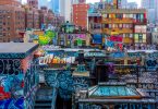 colorful graffiti on new york rooftops
