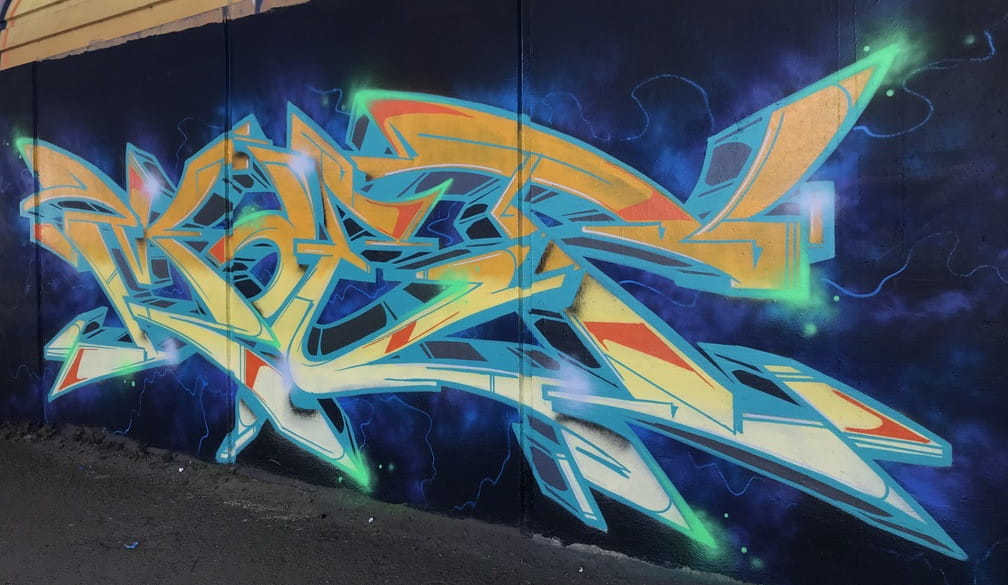 fluorescent graffiti colors by moet in london