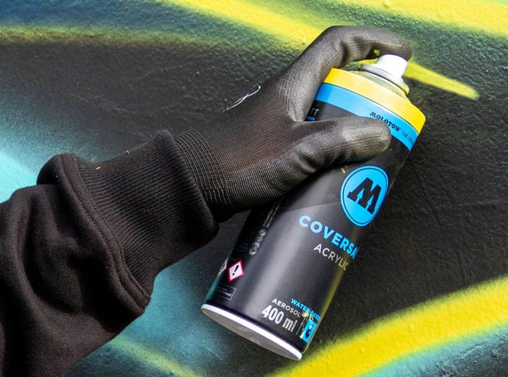 molotow water based spray paint in use