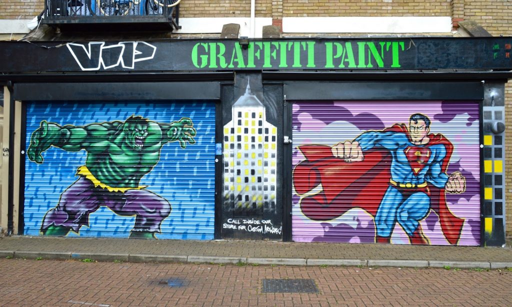 outside vip graffiti paint shop in tottenham north london