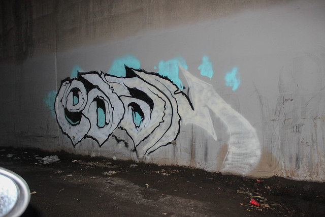 unfinished graffiti piece